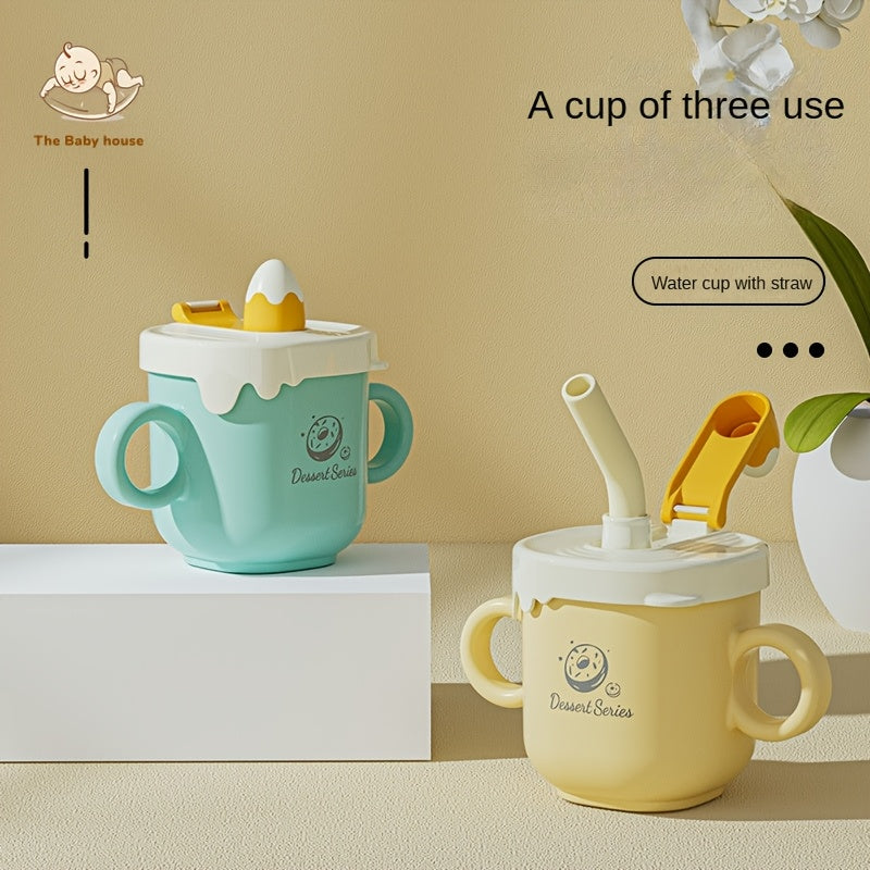 Double-Handle Sippy Cup with a 316 Stainless Steel Liner and Flip-Top Straw Lid for Everyday Drinks