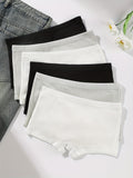 Girls' Ribbed Boxer Briefs 6-Pack in Black White and Gray with Stretch Waists for Everyday Underwear Basics