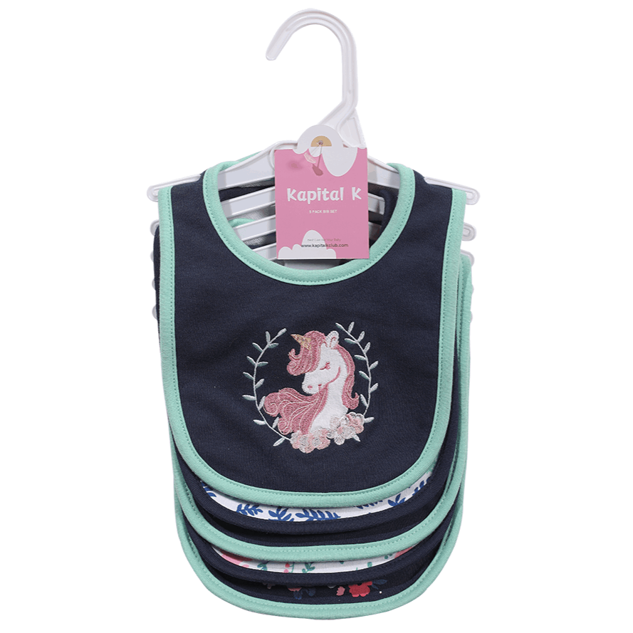 Cotton Baby Bibs in Five-Piece Cartoon Sets with Adjustable Neck Fastenings for Feeding and Daily Changes