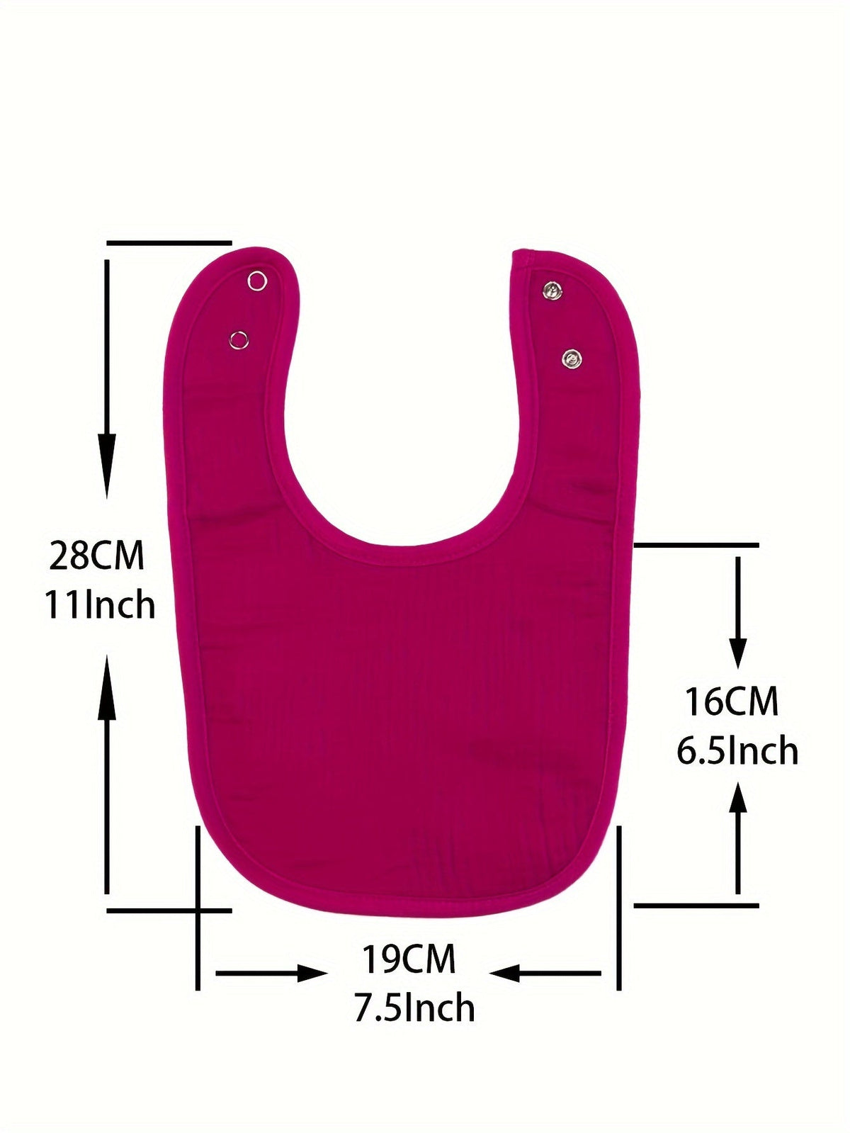 Muslin Baby Bibs in a 10 Piece Multicolor Set with Adjustable Snap Fastenings for Feeding and Drool