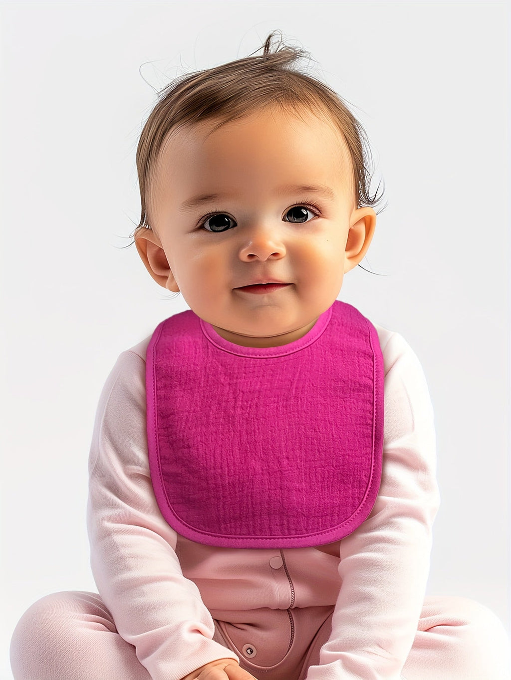 Muslin Baby Bibs in a 10 Piece Multicolor Set with Adjustable Snap Fastenings for Feeding and Drool