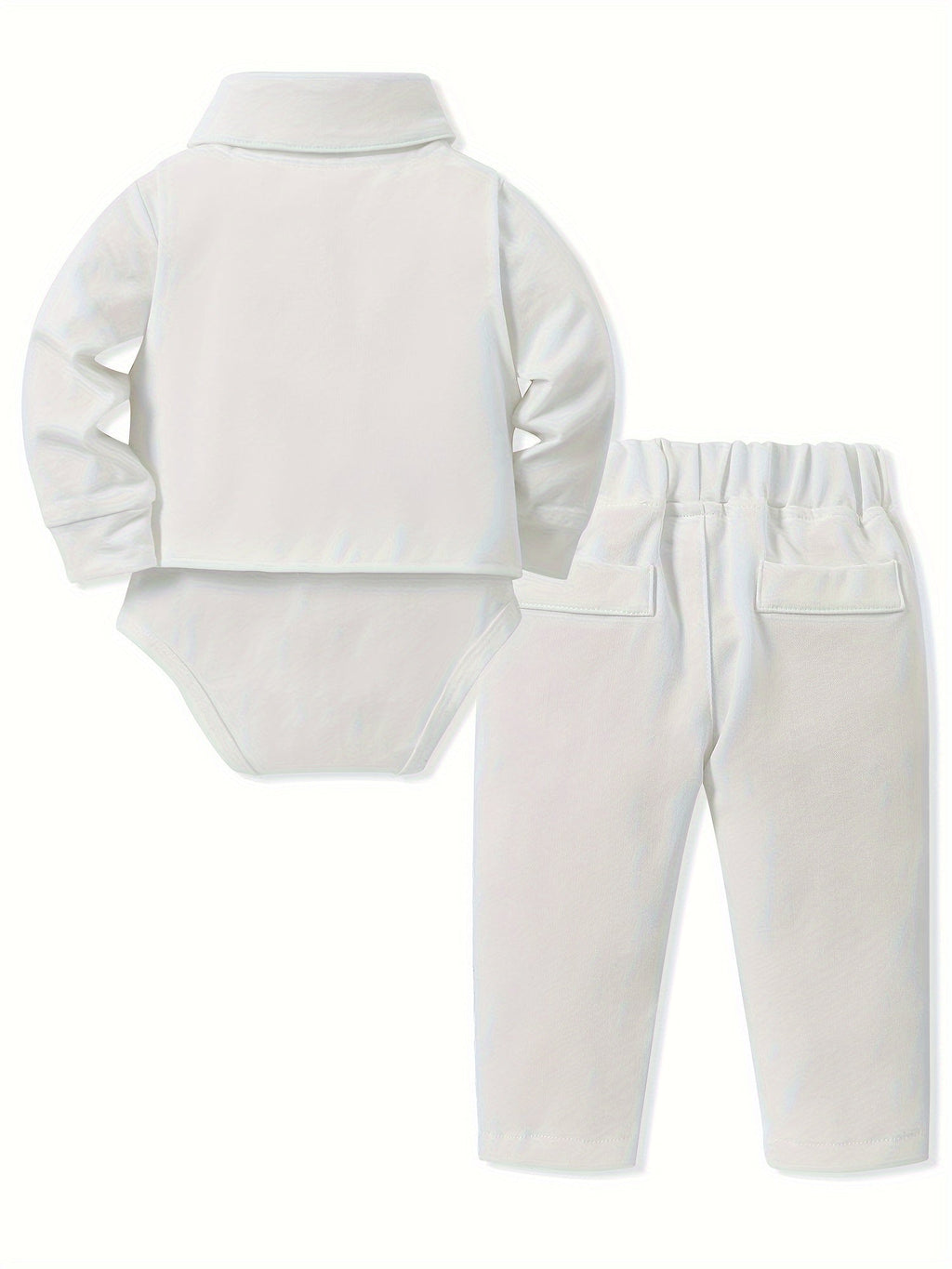 Baby Boy 5-Piece Suit Set in White or Dark Green with a Shirt Bodysuit and Coordinated Formal Accessories