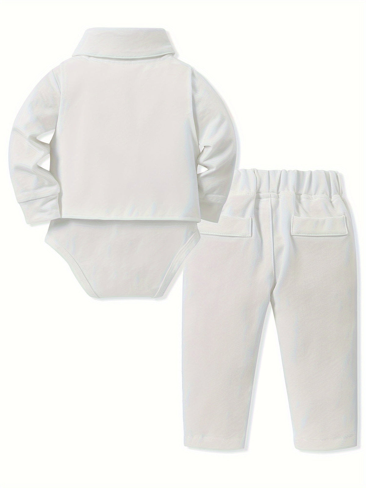 Baby Boy 5-Piece Suit Set in White or Dark Green with a Shirt Bodysuit and Coordinated Formal Accessories