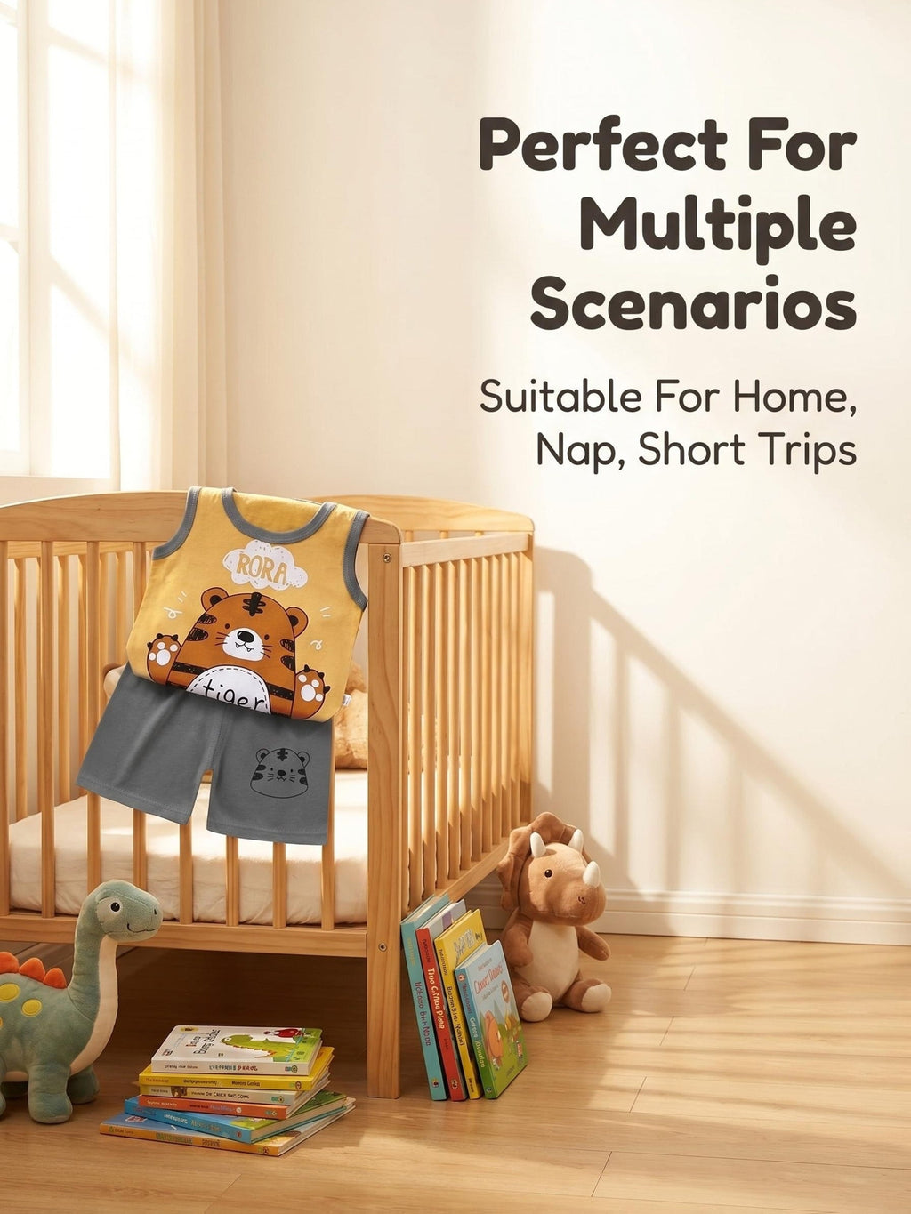 Boys' Tank Shorts Sets in an 8-Piece Cartoon Animal Pack for Easy Summer Outfits and Everyday Changes