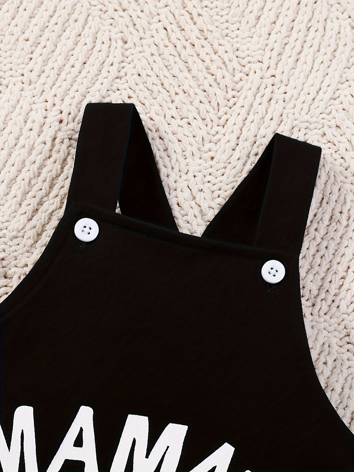 Baby Boy Cow Print Bodysuit and Black Overalls Set with Mama's Little Man Lettering in Size 12-18 Months