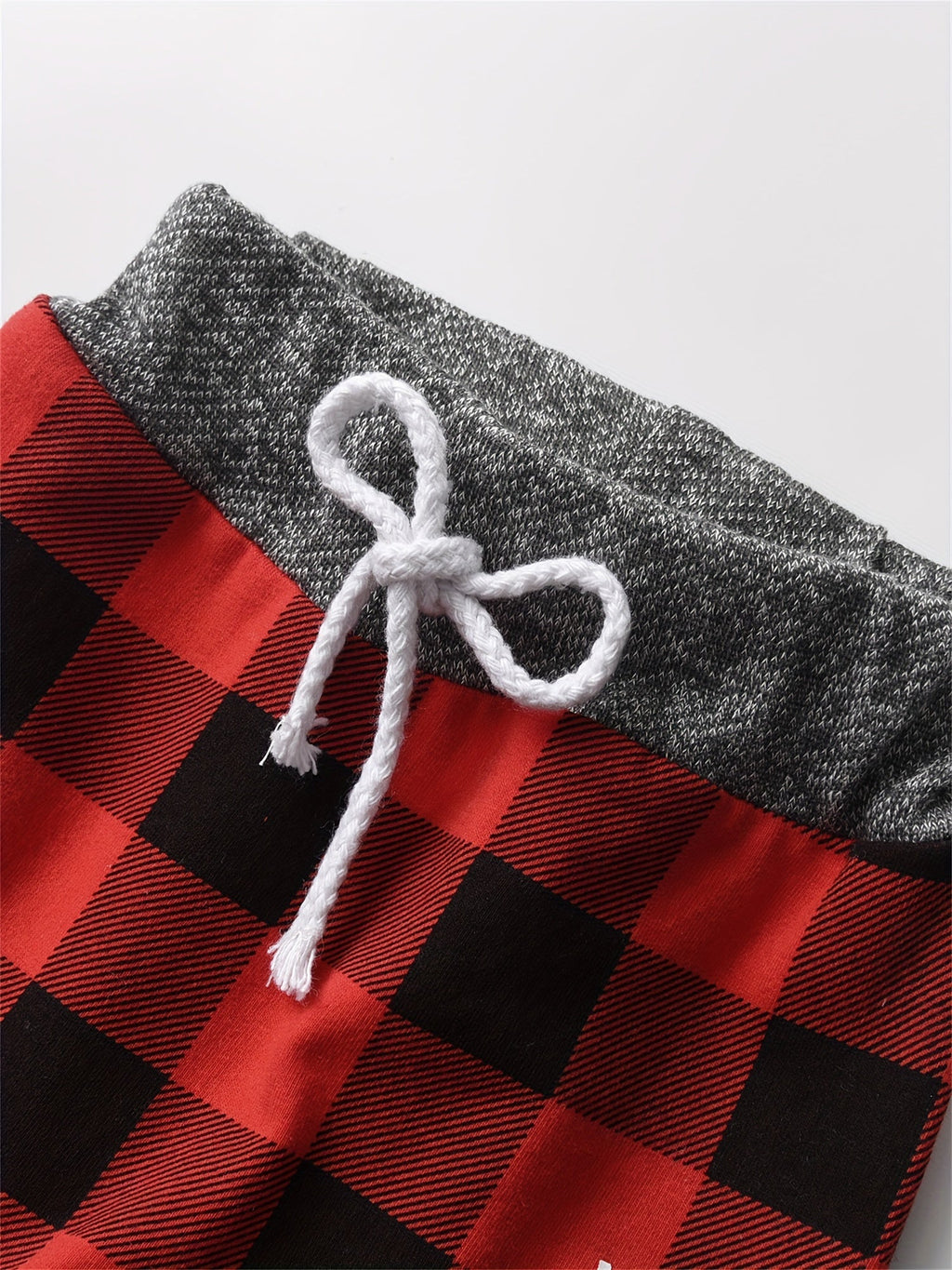 Baby Boy Mama's Boy Hooded Bodysuit and Red Plaid Pants Set with Long Sleeves for Everyday Outfits