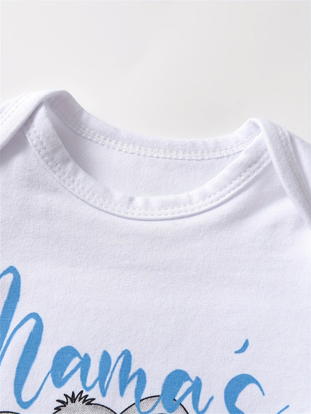 Baby Boys' Elephant Bodysuit, Pants and Hat Set in Blue and White with a Mama's Little Peanut Graphic