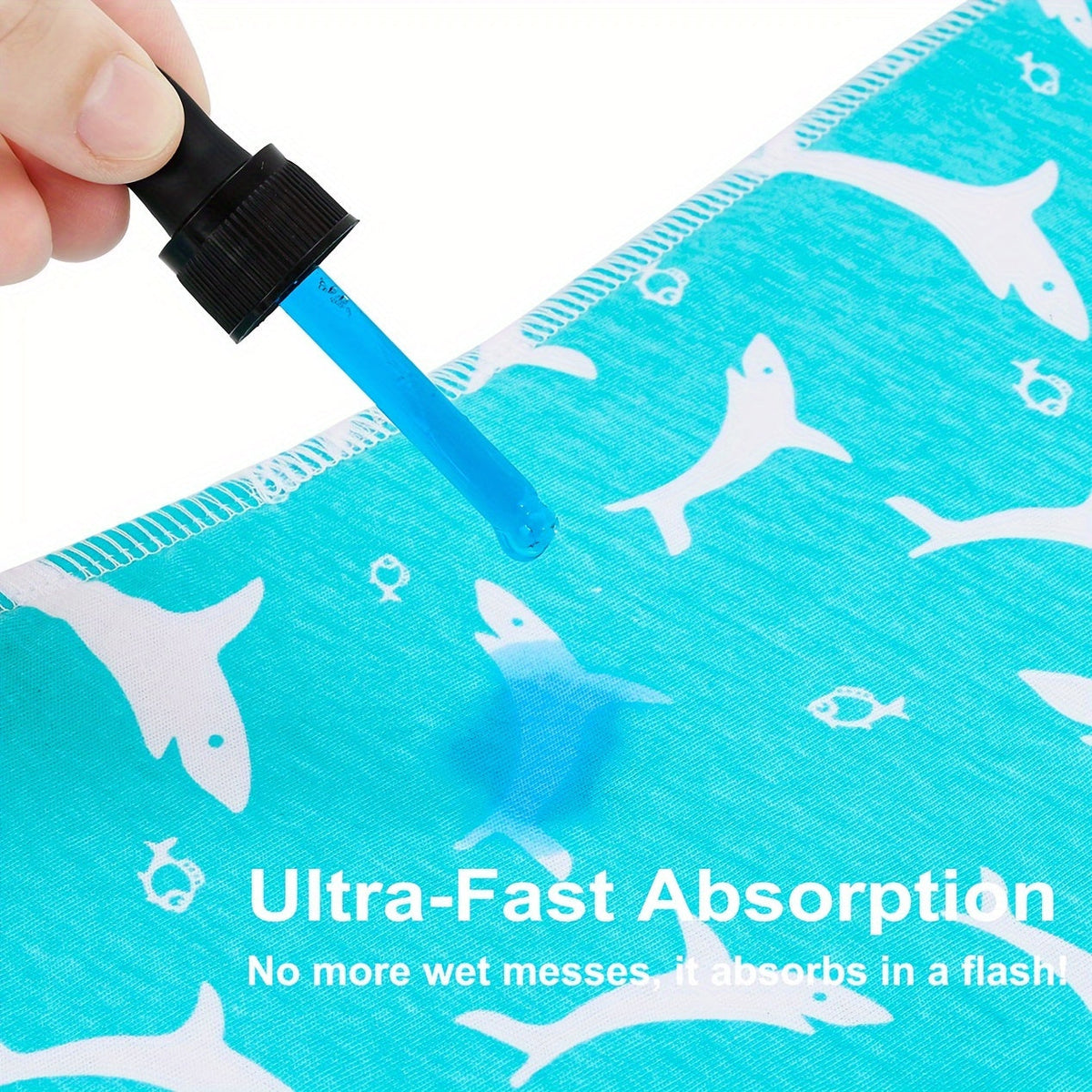 Baby Ocean Print Burp Cloths 12-Pack with Contoured Shoulder Coverage for Everyday Feeding and Burping