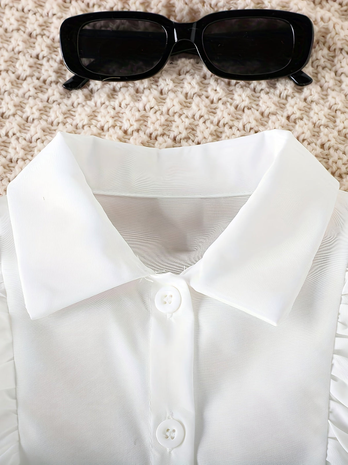 Baby Girls' Blouse and Skort Set with Ruffle Shoulders and a Wrap Front for Dressy Summer Outfits