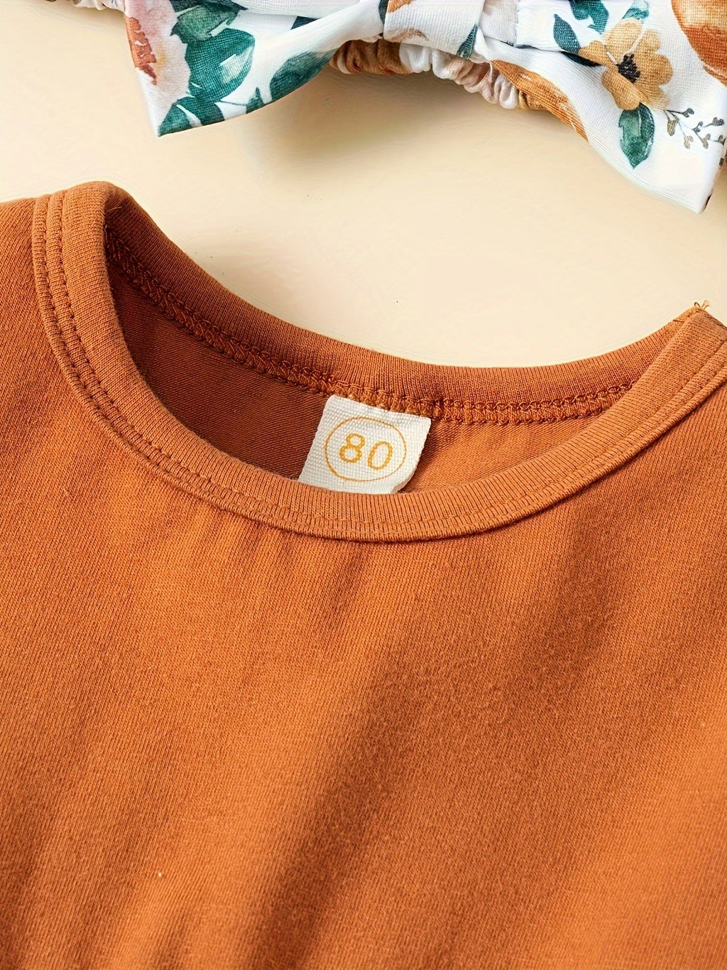 Toddler Girls' Pumpkin Top and Pants Set with Ruffle Details and a Matching Bow Headband for Fall Outfits