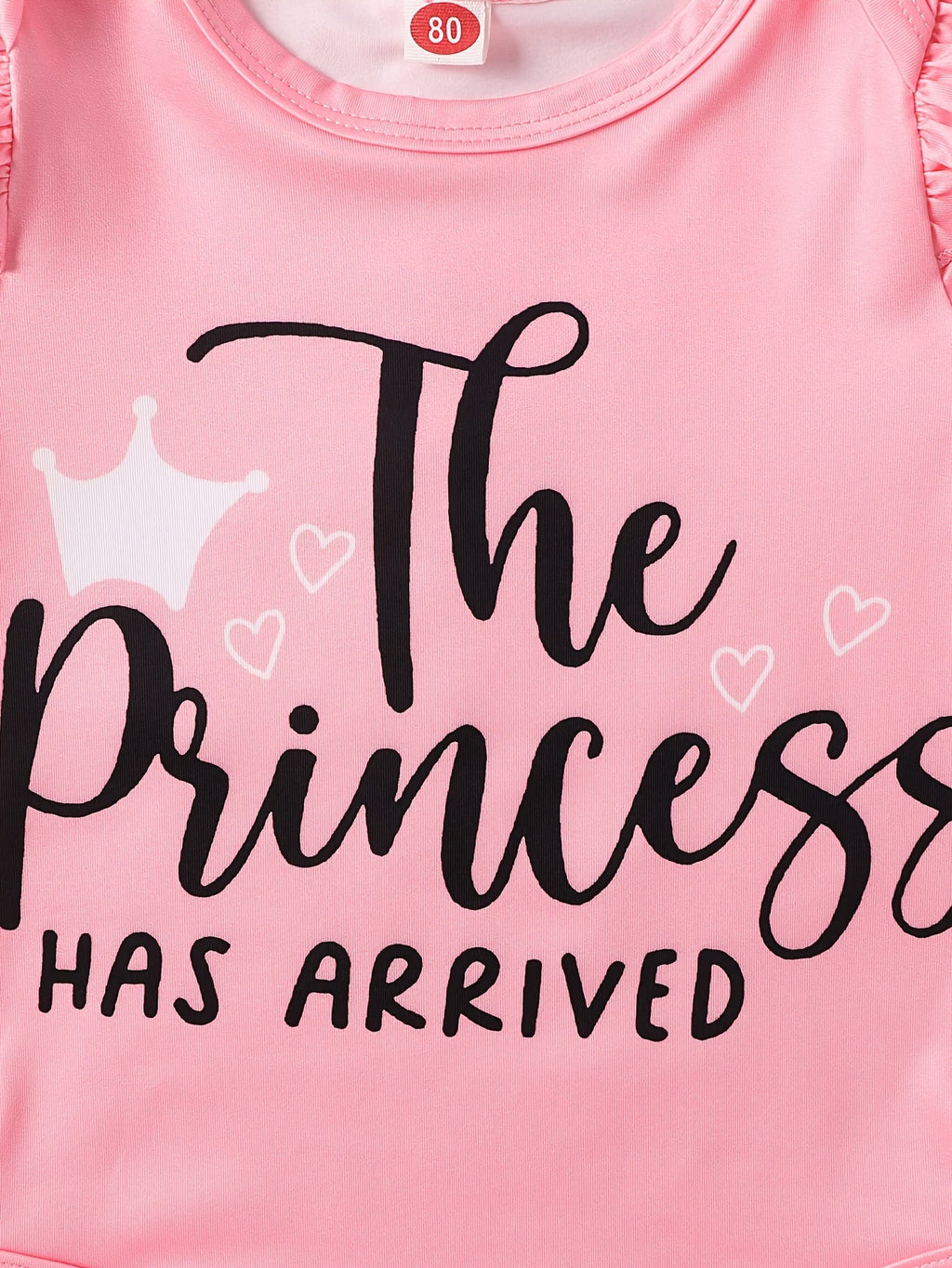 Baby Girls' Two Pink Outfit Sets with Printed Bodysuits and Pants in Cow and Princess-Themed Designs