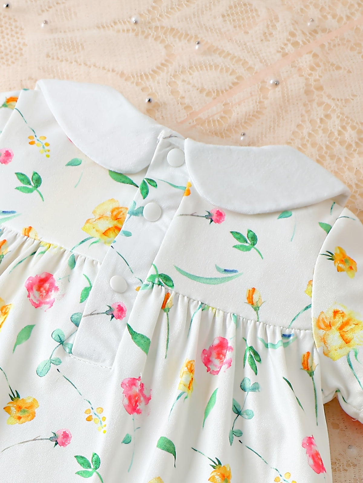 Baby Girl Collared Dresses Three Pack with Floral Butterfly and Solid Designs for Everyday Outfits