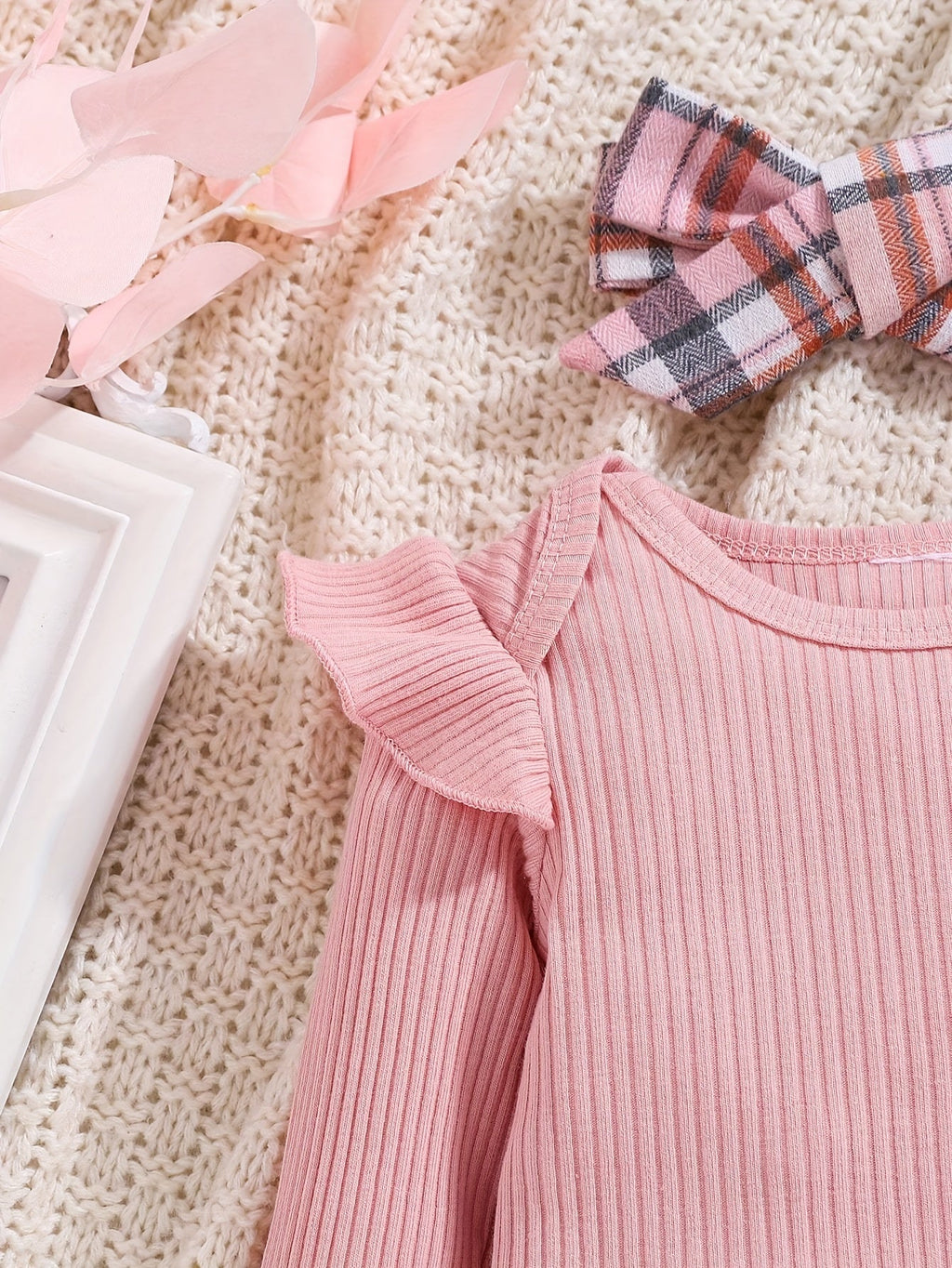 Baby Girls Outfit Set - 2-Piece Plaid