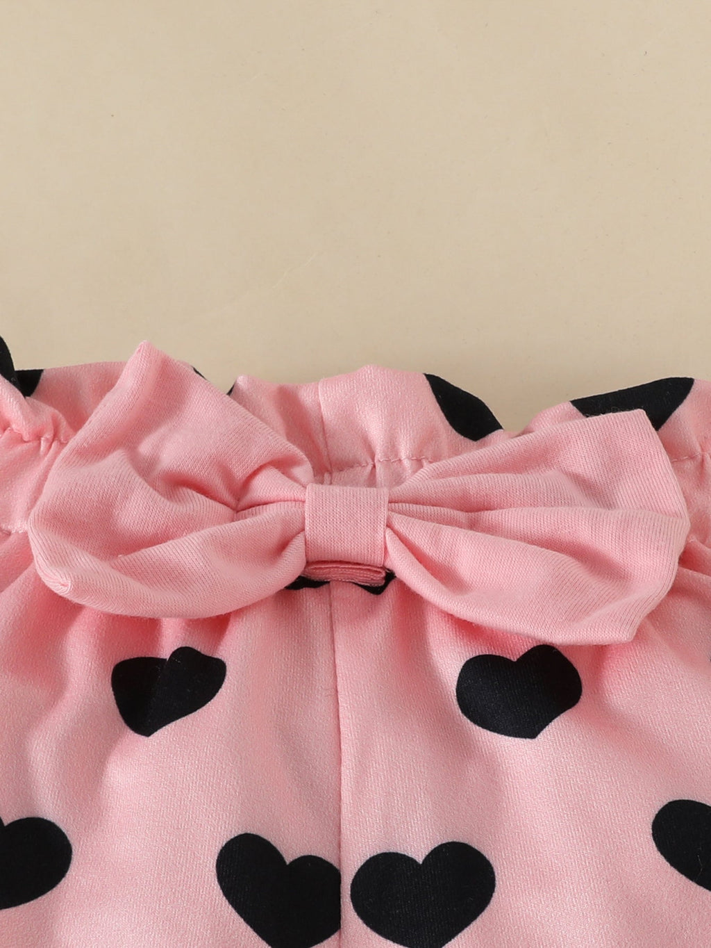 Baby Girls' Pink Bodysuit Shorts Set with a Daddy's Girl Mommy's World Print and Matching Heart Headband