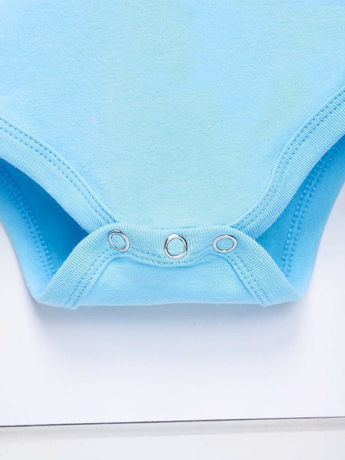 Sky Blue Baby Bodysuit with a Handsome Like Dad Slogan and Short Sleeves for Playful Everyday Outfits