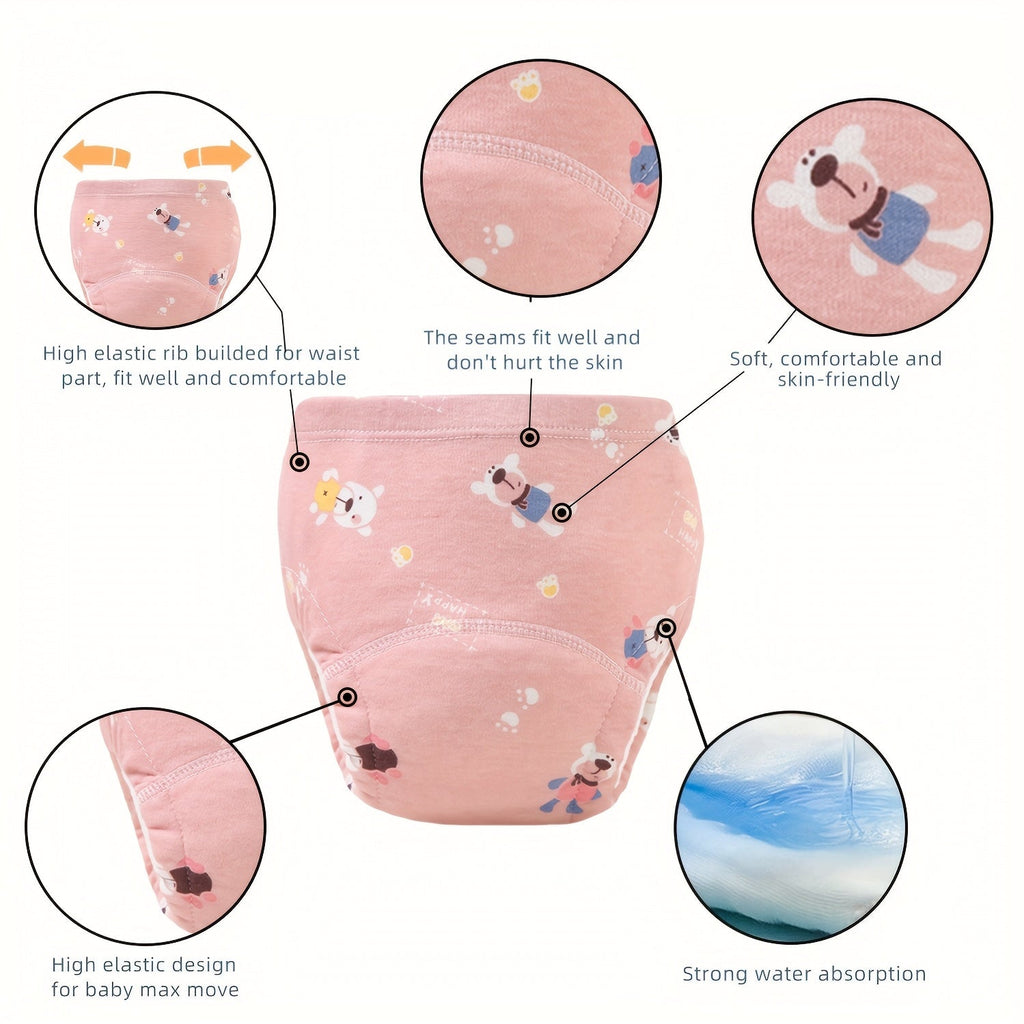 Baby Printed Training Pants Twelve Pack with Pink Memories or Underwater Designs for Daily Potty Routines