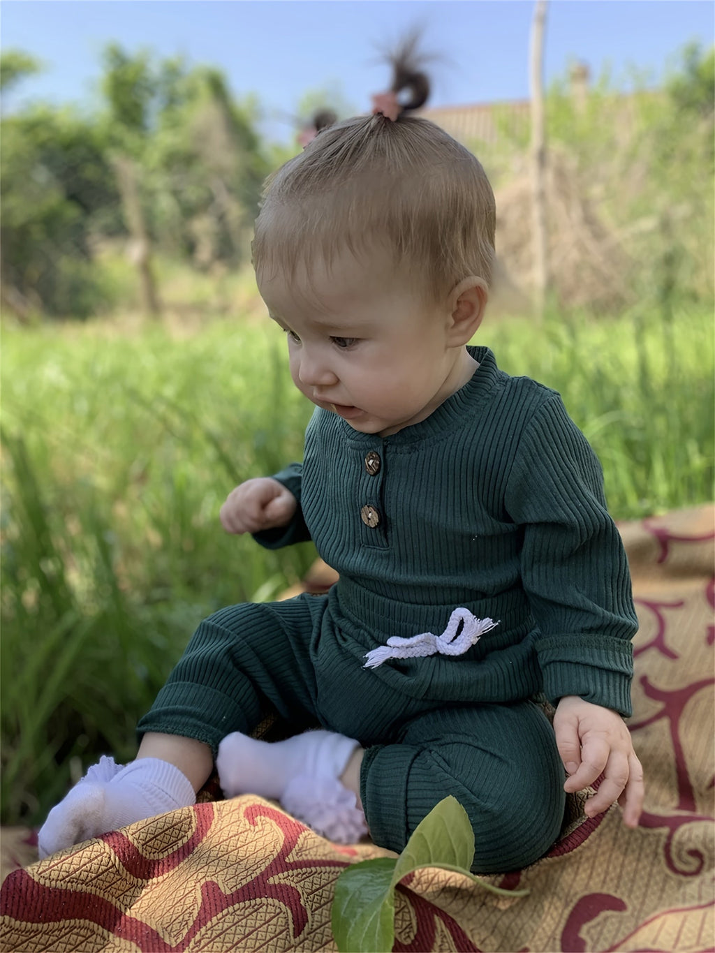 Baby Solid Color Outfit Set - Long Sleeve
