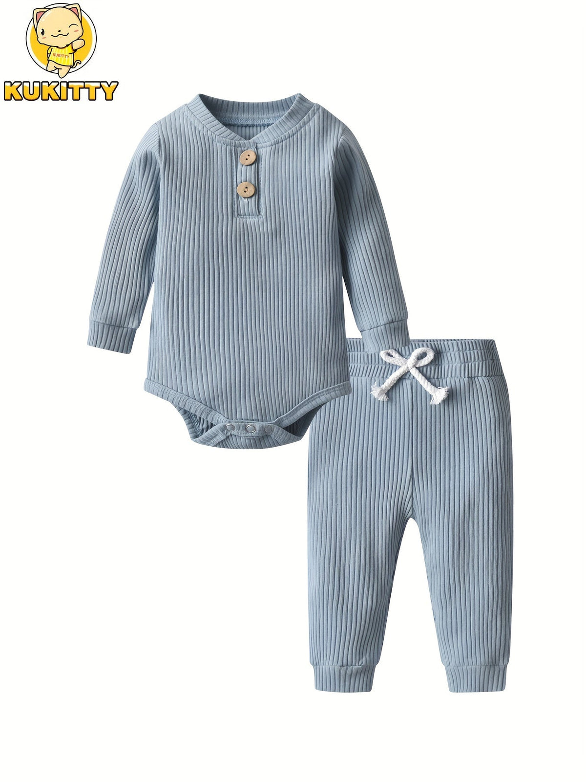 Baby Solid Color Outfit Set - Long Sleeve