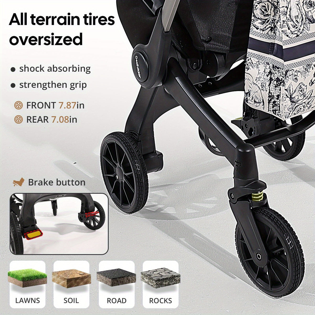 Reversible Baby Stroller with a Folding Metal Frame and Under-Seat Basket for Everyday Outings