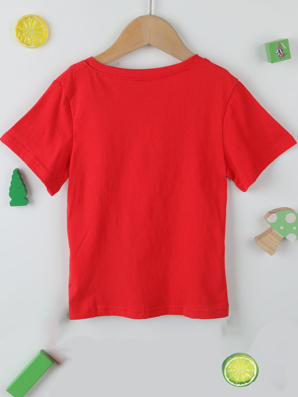 Boys' All American Boy Cotton T-Shirt in Red with Flag Sunglasses Graphic for Independence Day Outfits