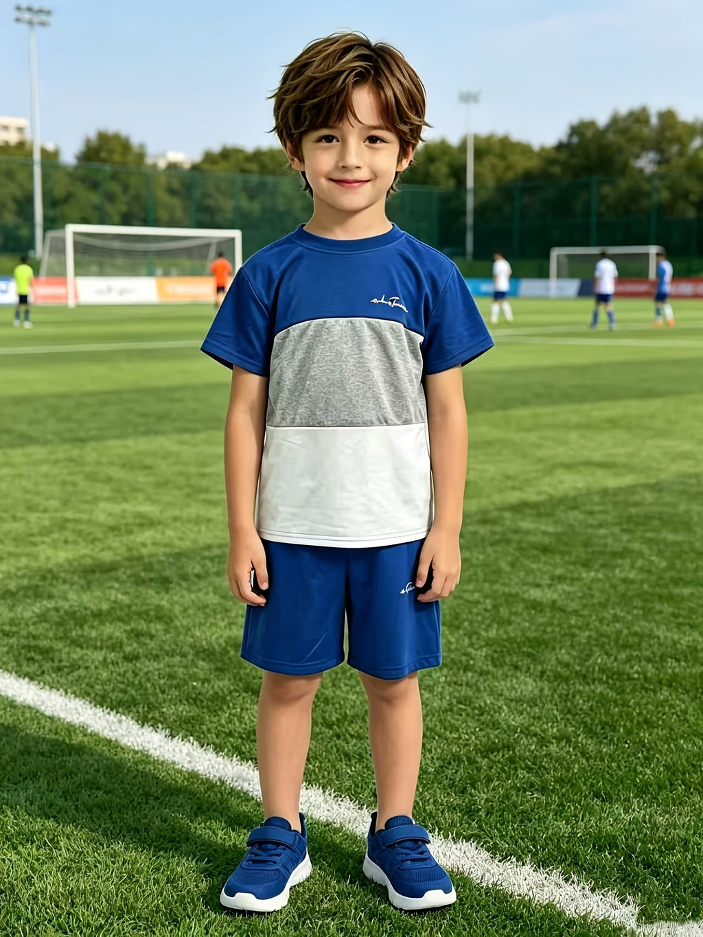 Boys' Color Block T-Shirt and Shorts Sets 6-Piece Pack for Coordinated Summer Play and Everyday Outfits