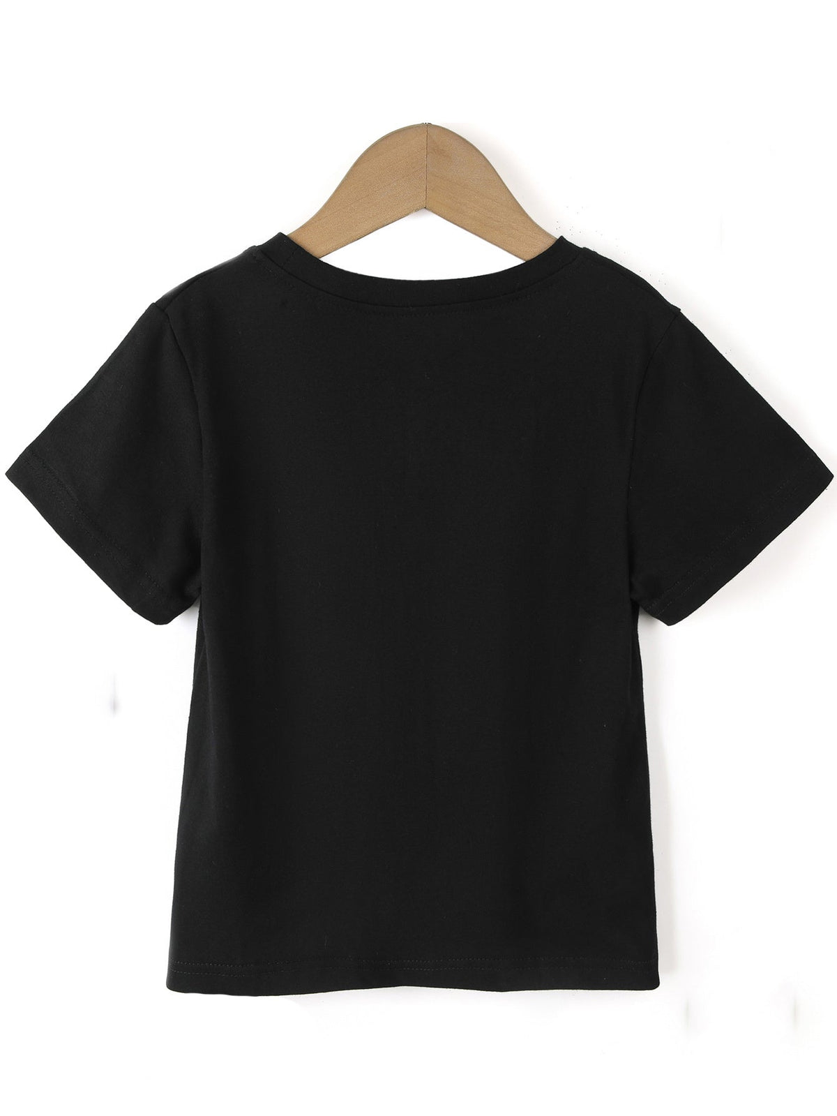 Boys' Raccoon Cotton T-Shirt in Black with Cute But Feral Graphics and a Colorful Retro Stripe Print