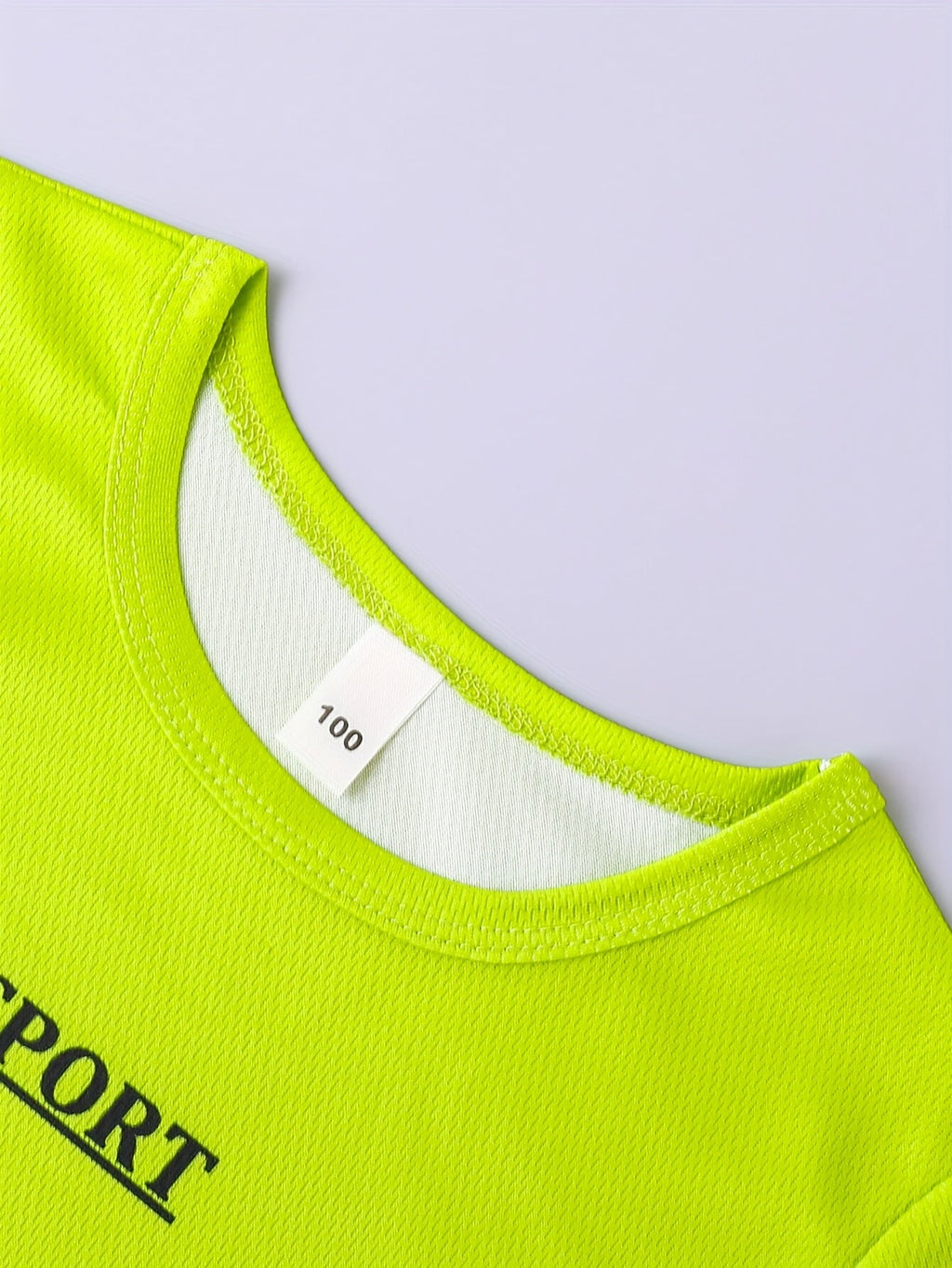 Boys' Shorts Set with a Bright SPORT Graphic T-Shirt and Contrast Stripe Shorts for Summer Activities