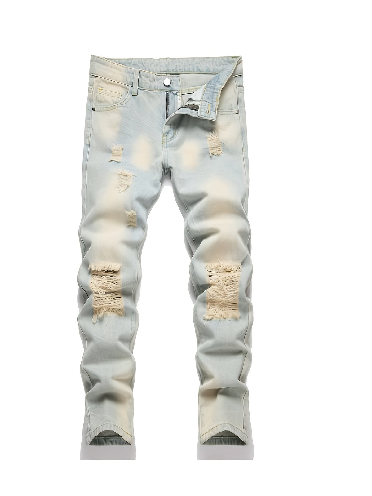 Boys' Distressed Jeans 3-Pack in Black, Blue and Light Wash Denim for Slim Fit Everyday Casual Outfits