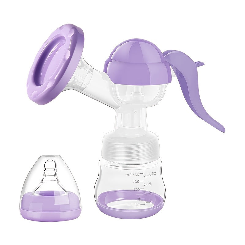 Manual Breast Pump with a Lever Handle and 5.07 Ounce Collection Bottle for Portable Milk Expression