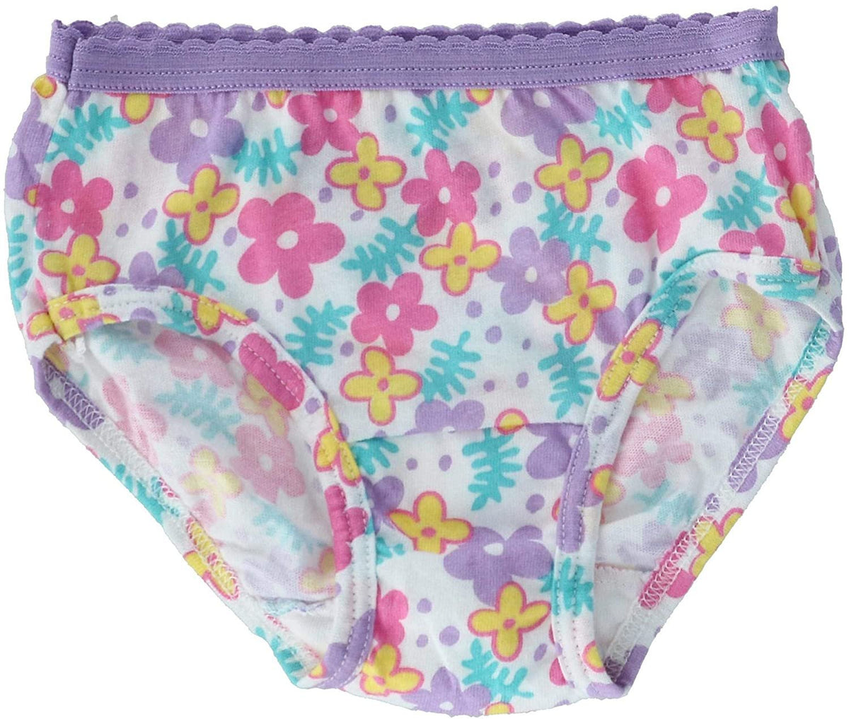 Toddler Girls' Cotton Briefs 10-Pack in Assorted Prints and Colors with Soft Waistbands for Daily Changes
