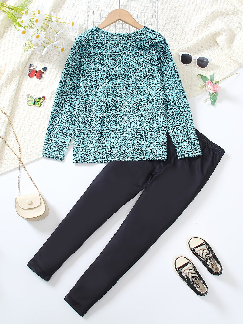 Girls' Butterfly Outfit Set - Long Sleeve Fall