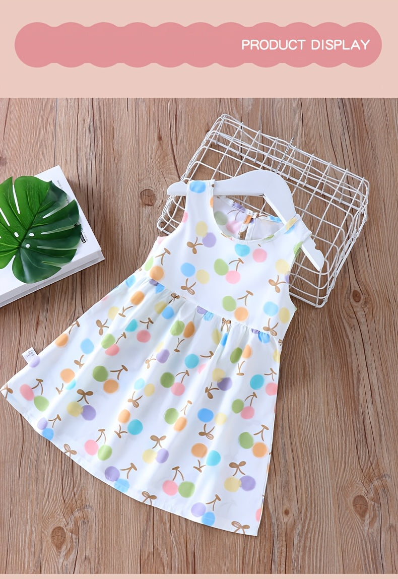 Girls' Sleeveless Summer Dresses 10-Pack in Random Prints with Gathered Skirts for Everyday Outfits