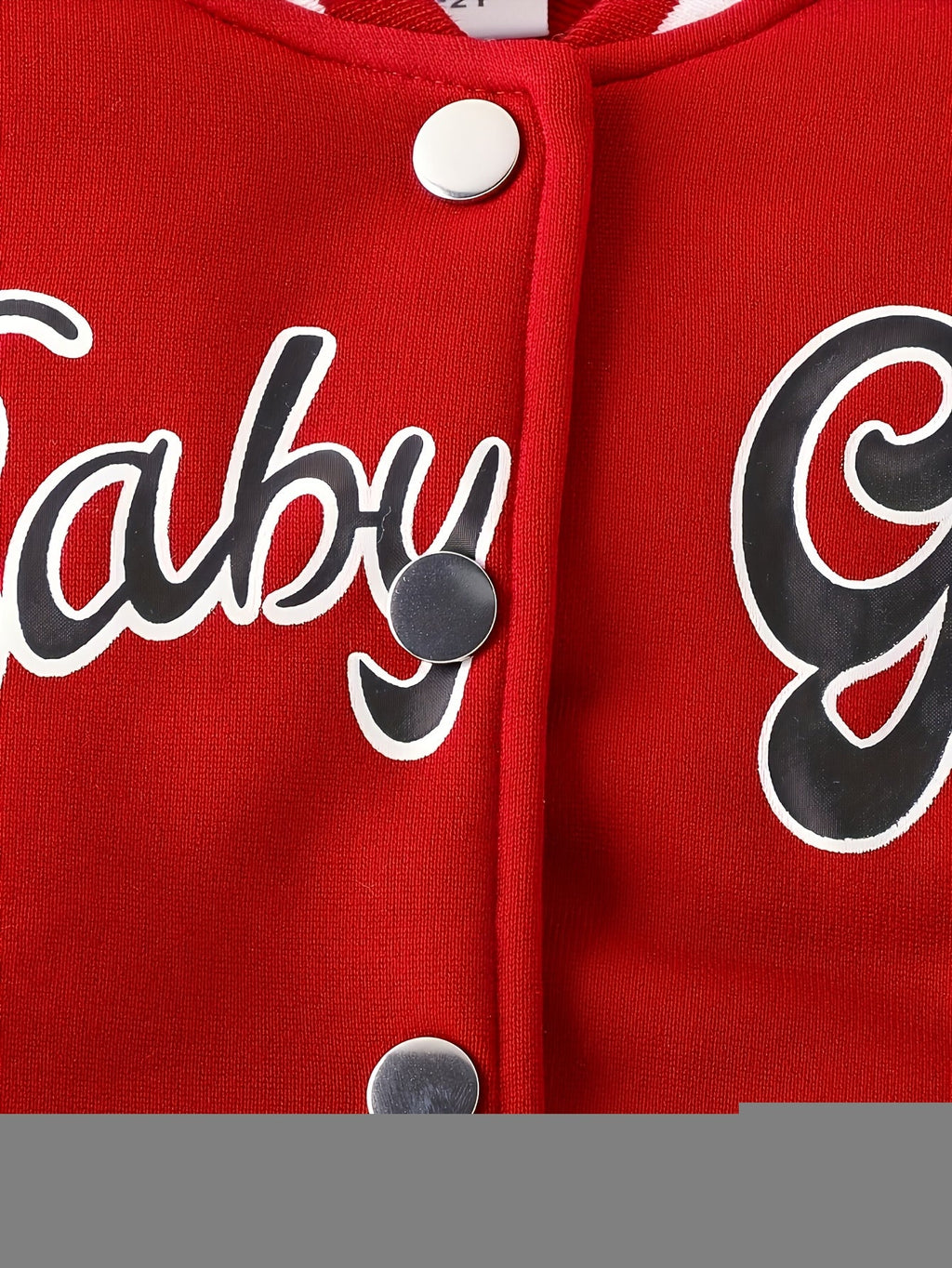 Girls' Varsity Skirt Set in Red and White with a Baby Girl Letter Jacket and an Elastic Waist Pleated Skirt