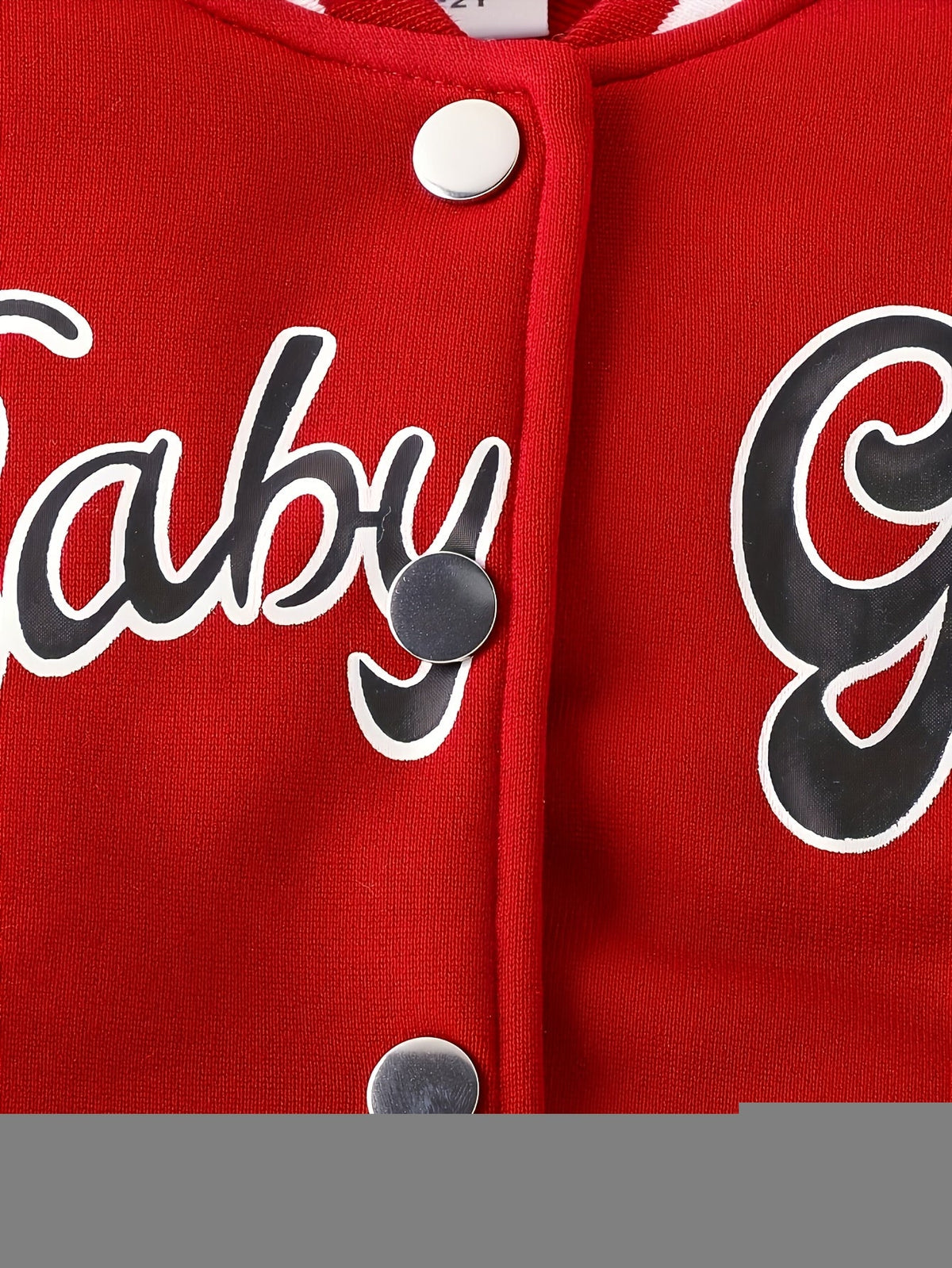 Girls' Varsity Skirt Set in Red and White with a Baby Girl Letter Jacket and an Elastic Waist Pleated Skirt
