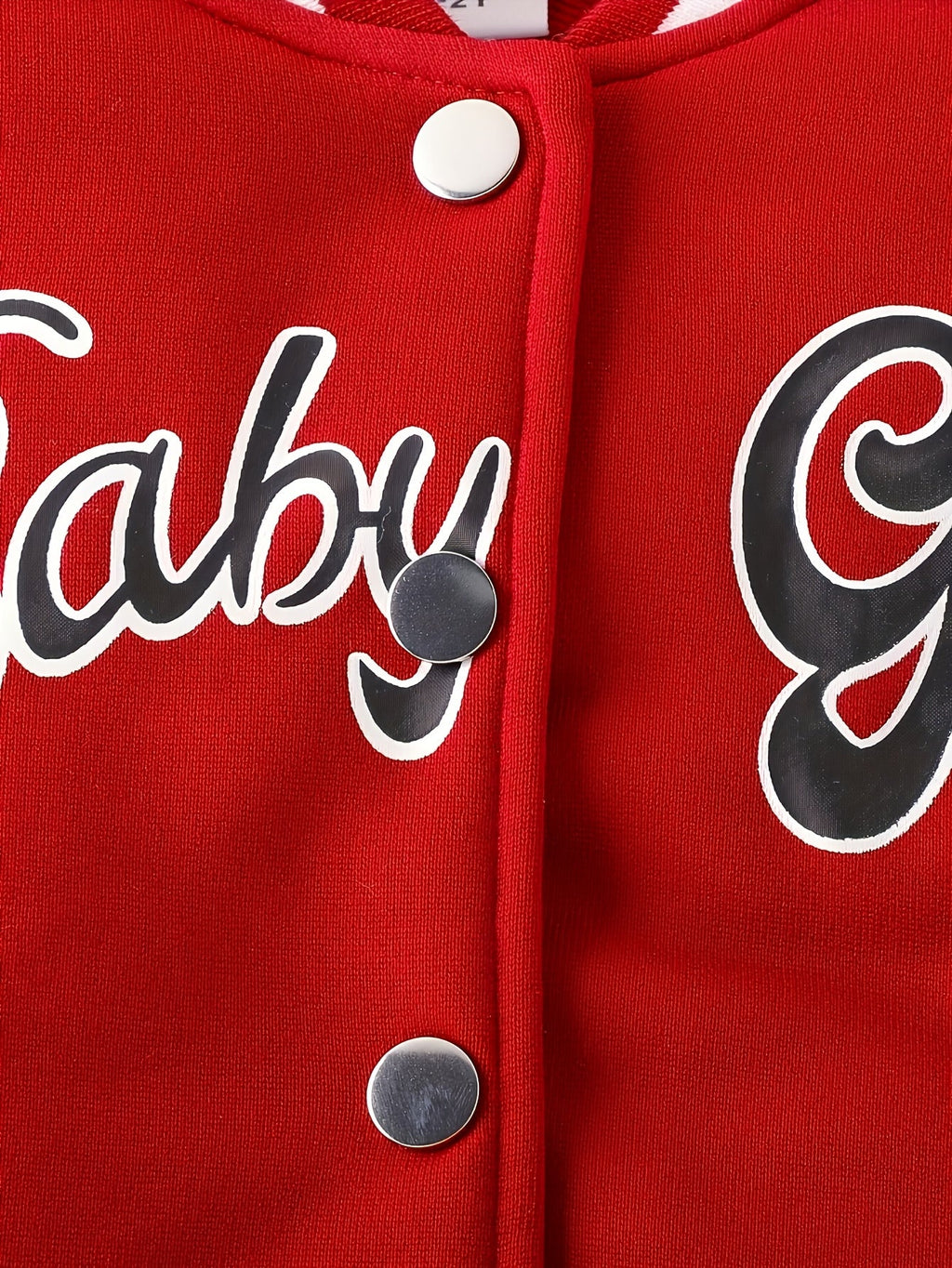 Girls' Varsity Skirt Set in Red and White with a Baby Girl Letter Jacket and an Elastic Waist Pleated Skirt