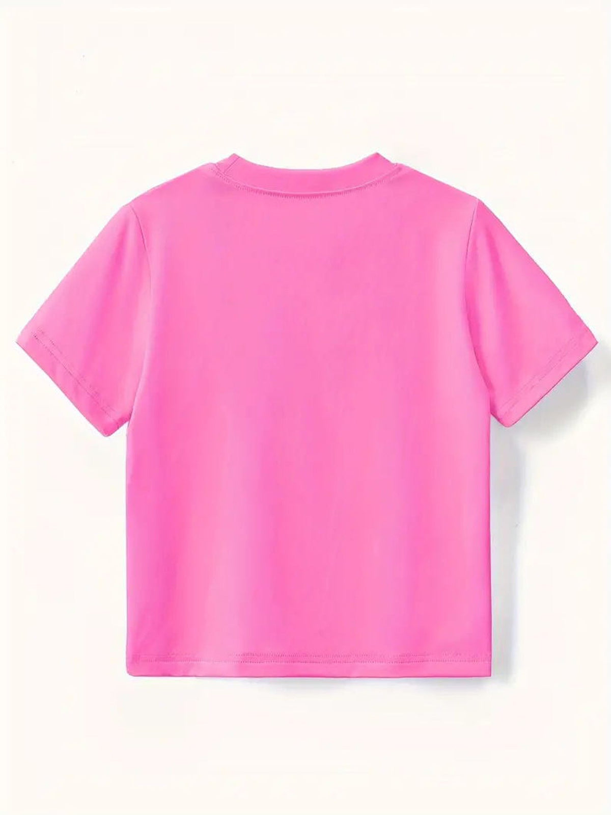 Girls' Rose Red Cotton T-Shirt with Ain't No Daddy Like the One I Got Lettering for Short-Sleeve Casual Wear