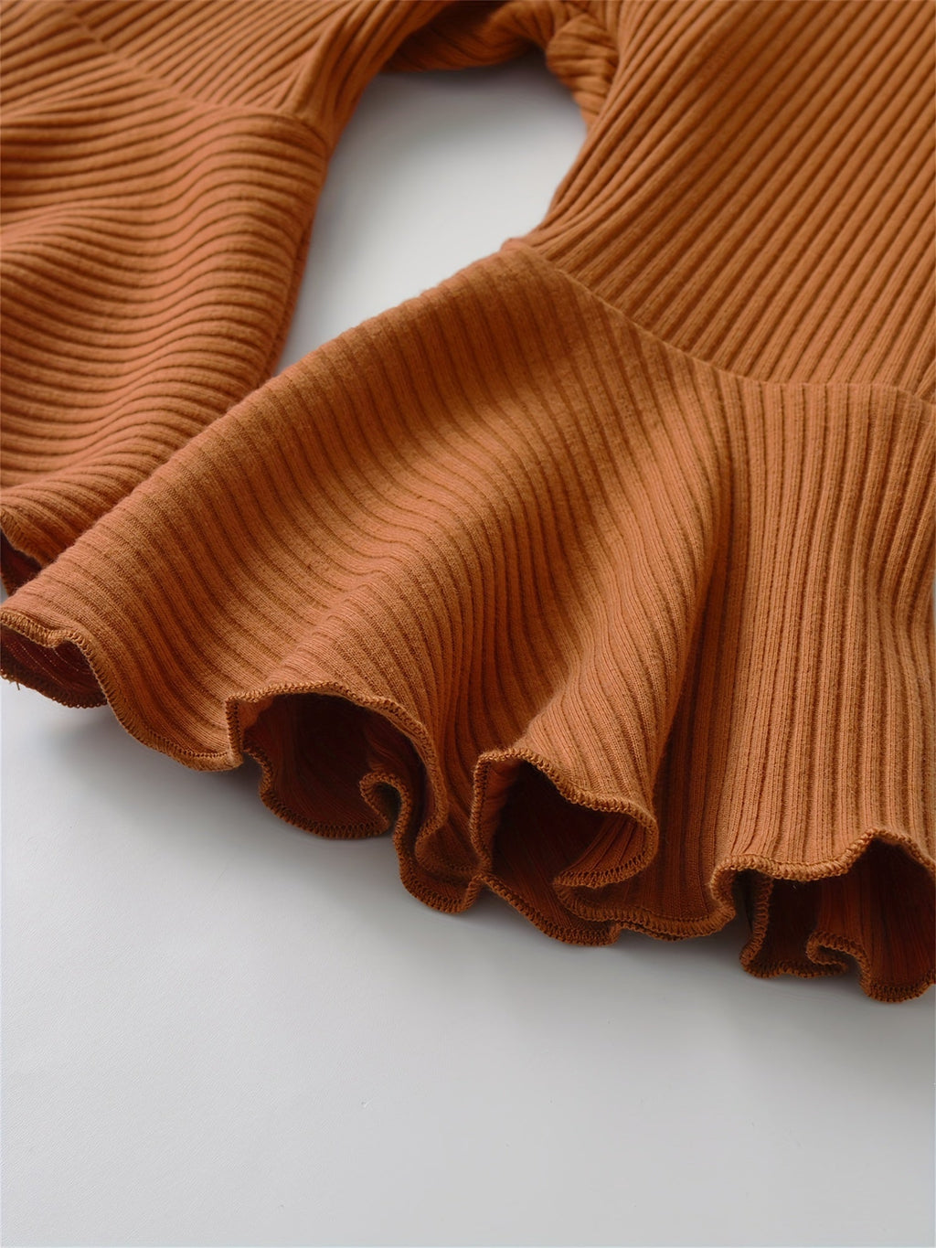 Baby Girls' Ribbed Flare Leggings 3-Pack with Ruffled Hems and Pull-On Waists for Everyday Outfit Pairing