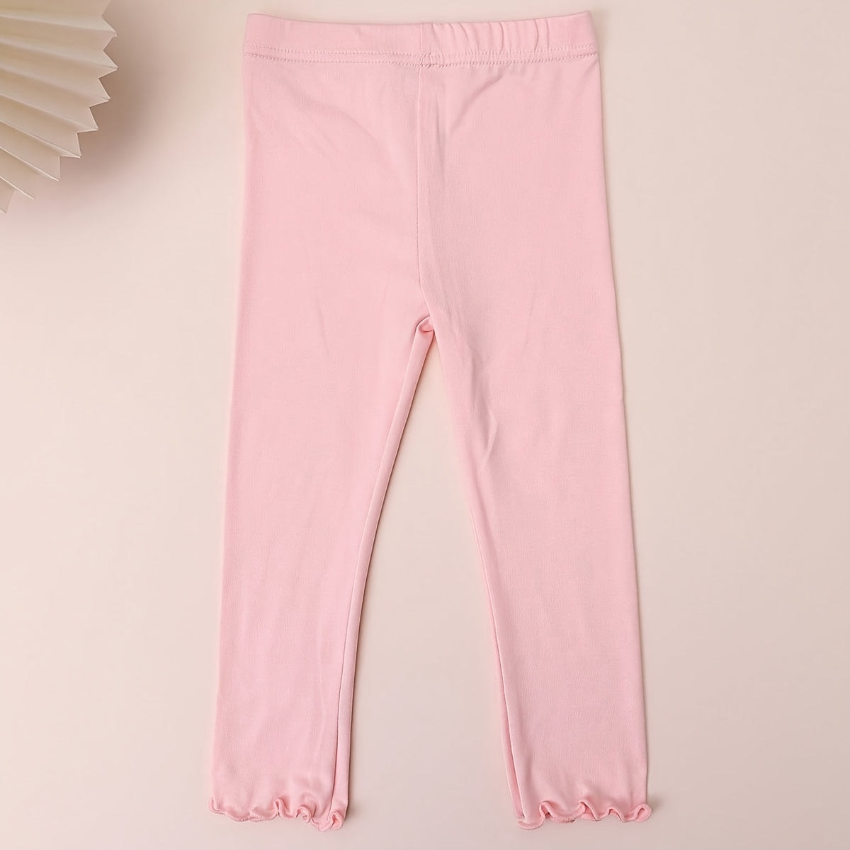 Girls' Eight Pack Colorful Leggings with Lettuce Edge Hems and Elastic Waists for Everyday Layering