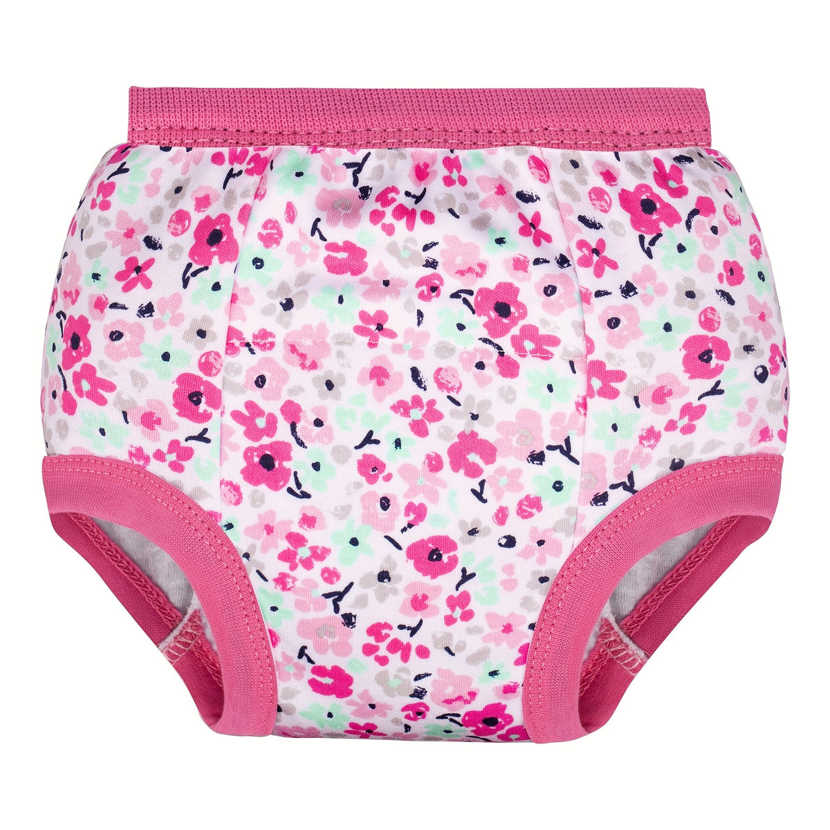 Girls' Ten-Pack Floral Potty Training Pants with Cotton Outer and Lining Layers for Daytime Changes