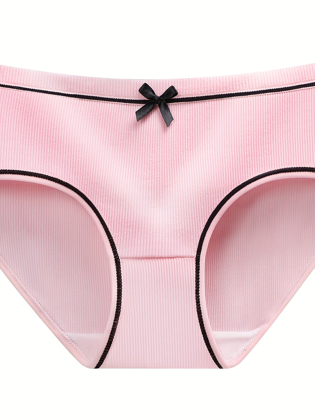 Girls' Twelve Pack Bow Briefs with Ribbed Texture and Contrast Trim in a Random Mixed Color Assortment