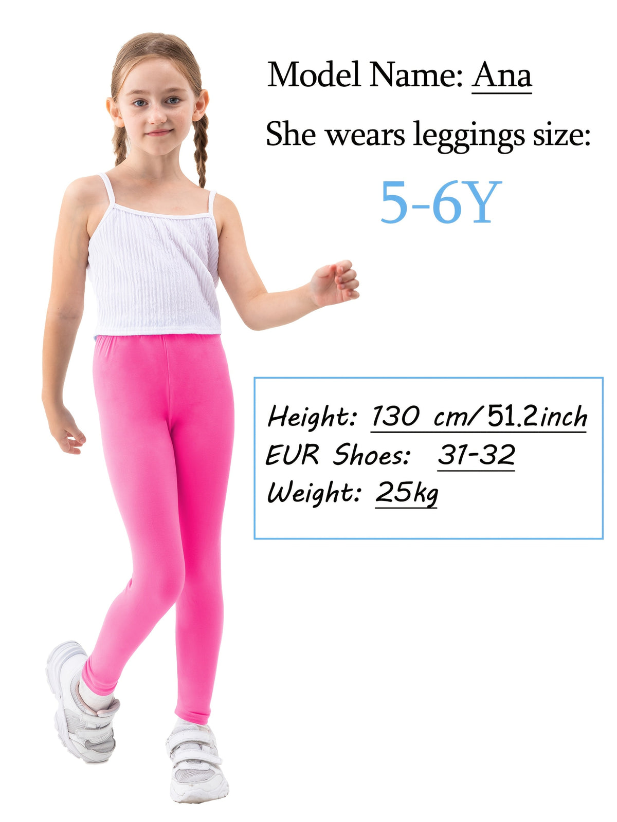 Girls' Stretch Leggings 6-Pack in Random Solid Colors and Prints for Casual Spring and Fall Outfits