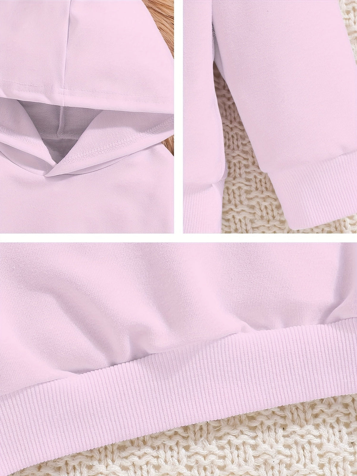 Girls' Graphic Pullover Hoodie with Long Sleeves and Ribbed Trim for Casual Outfits in One Random Design