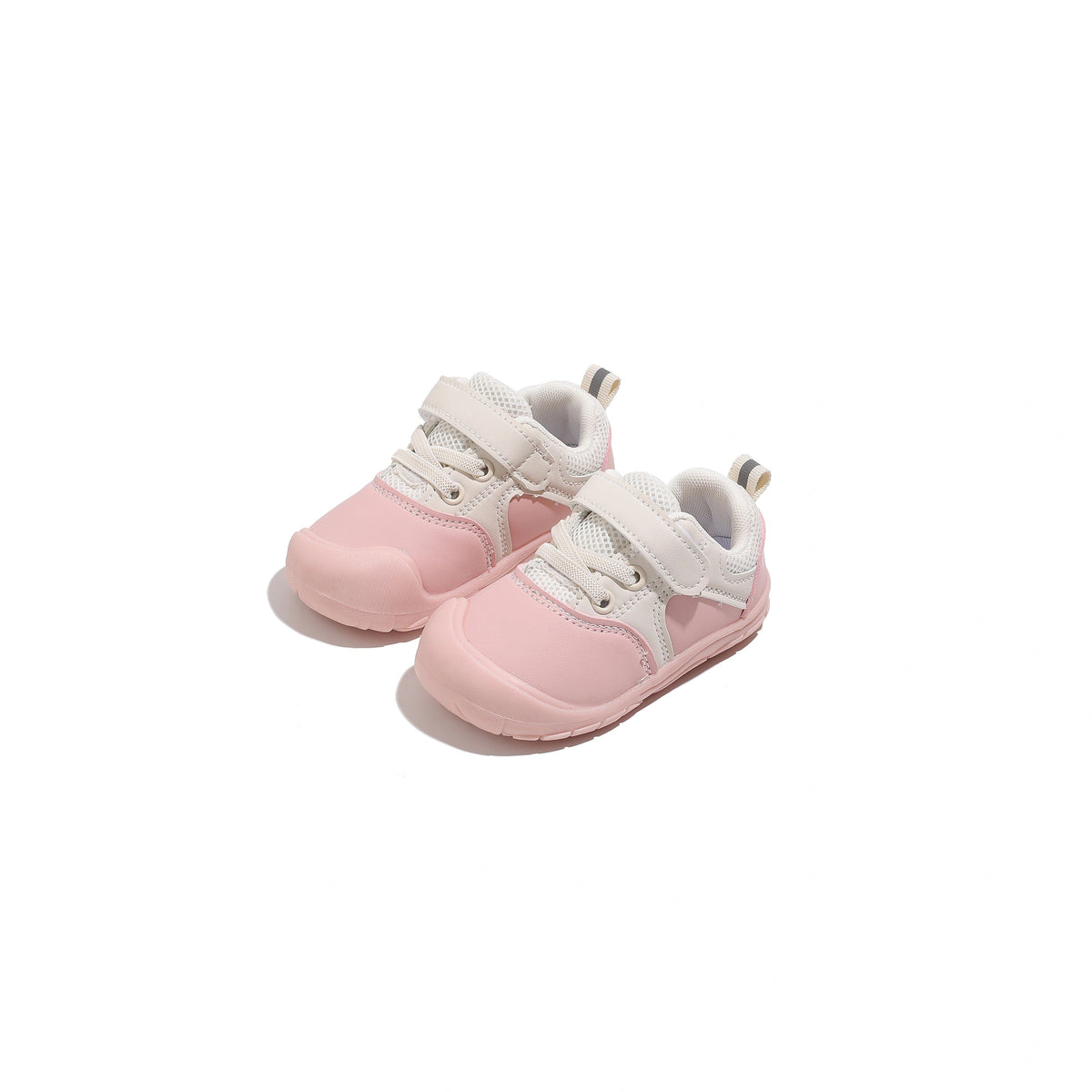 Toddler Sneakers for Girls with Hook-and-Loop Straps and Short Lace Details in Pink or Sky Blue