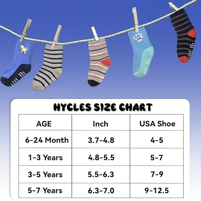 Kids' Patterned Crew Socks in 12 or 24-Pair Random Assortments with Ribbed Cuffs for Everyday Changes