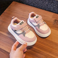 Kids' Casual Sneakers with Quilted Toe Panels and Instep Straps in Pink, Black or Red Everyday Styles