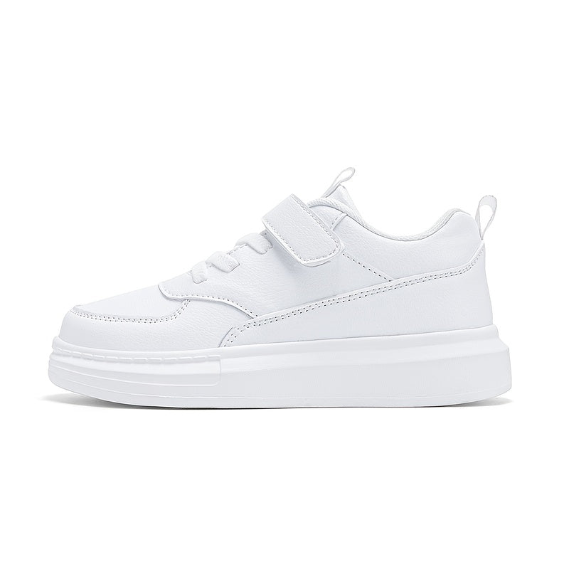 Kids Strap Sneakers with Tonal Panels and Rear Pull Tabs in Black or White for Everyday School Outfits