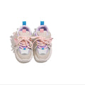 Kids' Chunky Panel Sneakers with Mesh Sections and Lace Up Fronts in Fuchsia, Beige or Black Styles