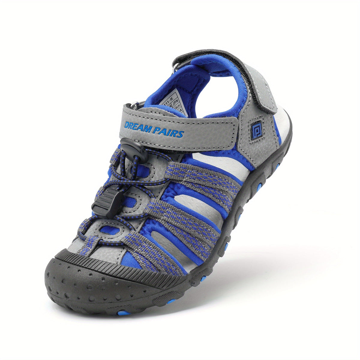 Kids' Closed-Toe Sport Sandals with Bungee Laces and Adjustable Ankle Straps for Summer Outdoor Play