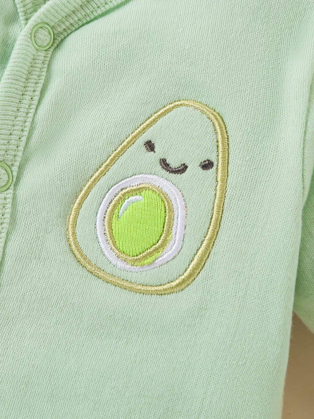 Baby Outfit Set in Green and White with Avocado Prints and Eight Coordinated Pieces for Daily Changes