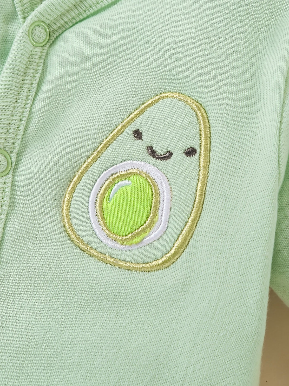 Baby Outfit Set in Green and White with Avocado Prints and Eight Coordinated Pieces for Daily Changes